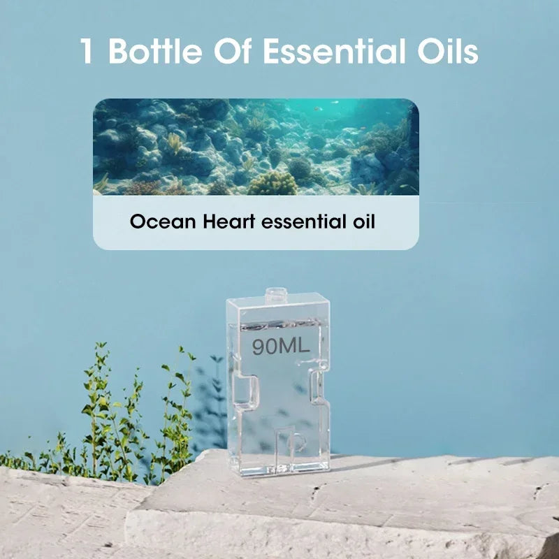 آلة علاج عطري لاسلكية معلّقة، معطر هواء ومنقّي مزودة بـإضاءة ليلية، موزع عطور بالزيت، ومزيل روائح لغرفة المعيشة ودورات الم