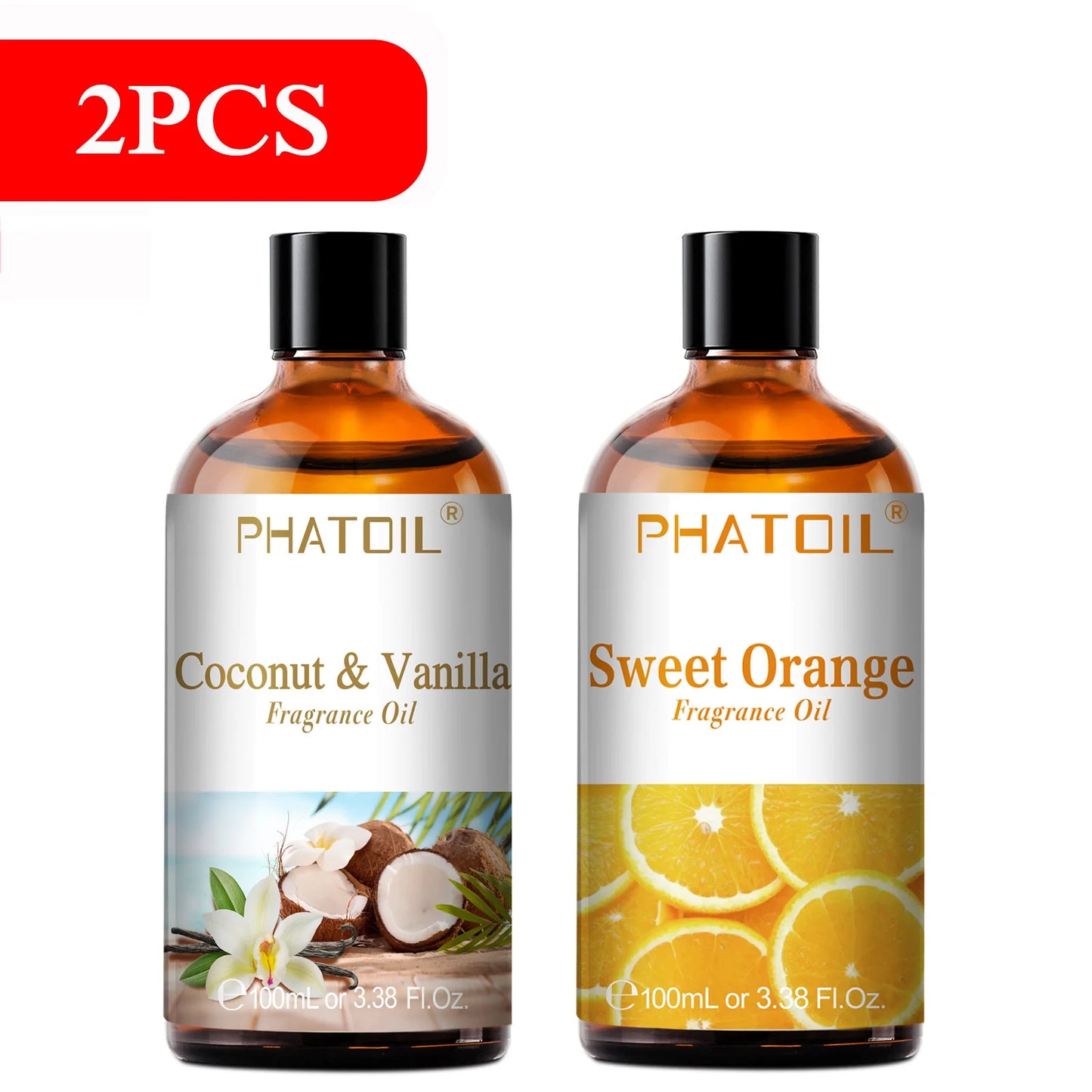 زيت عطري عطري للعلاج بالروائح بسعة 100 مل، بروائح جوز الهند والفانيليا، الفراولة، الكرز، و الليمون، متوفر بـ 1 / 2 / 3 قطع، مخصص