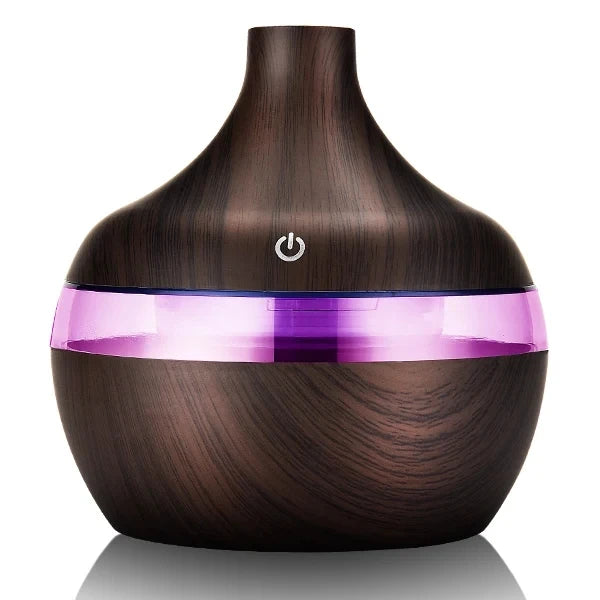 جهاز ترطيب هواء كهربائي وموزع روائح عطري بتصميم خشبي، يعمل بـالموجات فوق الصوتية، صانع رذاذ بارد للزيوت العطرية والعلاج با