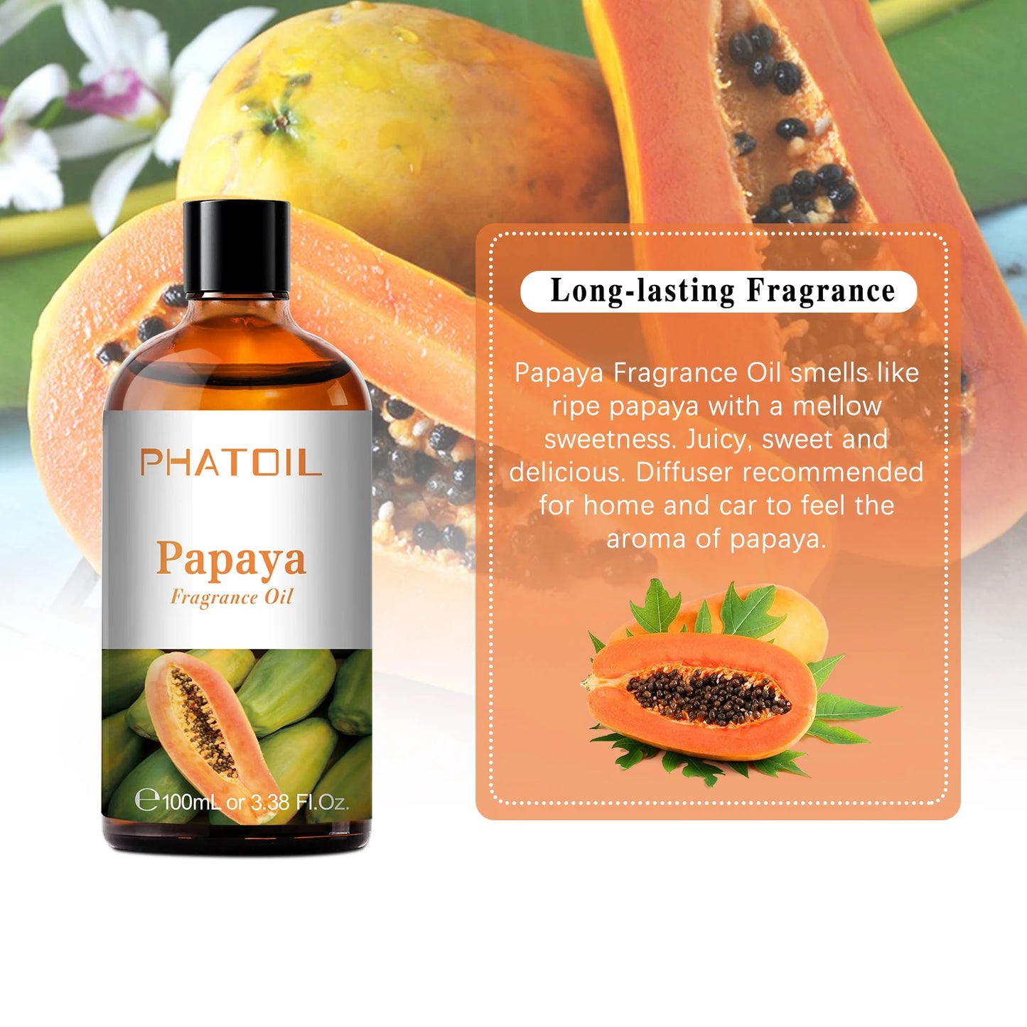 زيت عطري عطري للعلاج بالروائح بسعة 100 مل، بروائح جوز الهند والفانيليا، الفراولة، الكرز، و الليمون، متوفر بـ 1 / 2 / 3 قطع، مخصص