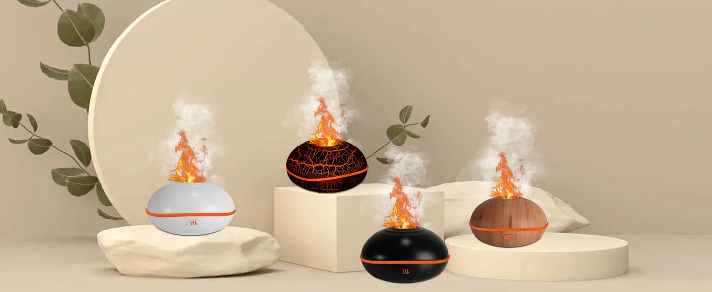 موزع عطر مكتبي صغير بكمية ضباب كثيفة، مرطب هواء بلهب، موزع عطر منزلي حديث.