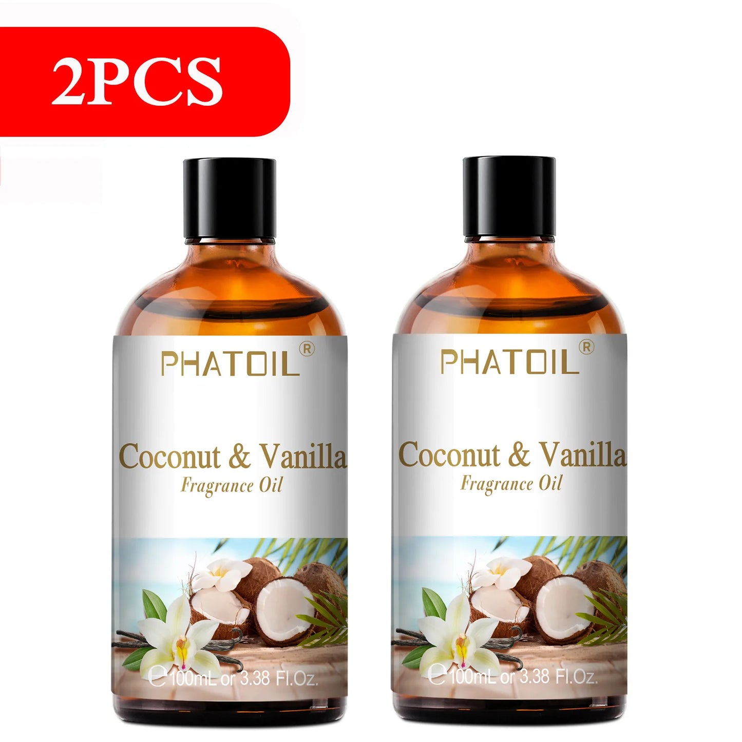 زيت عطري عطري للعلاج بالروائح بسعة 100 مل، بروائح جوز الهند والفانيليا، الفراولة، الكرز، و الليمون، متوفر بـ 1 / 2 / 3 قطع، مخصص