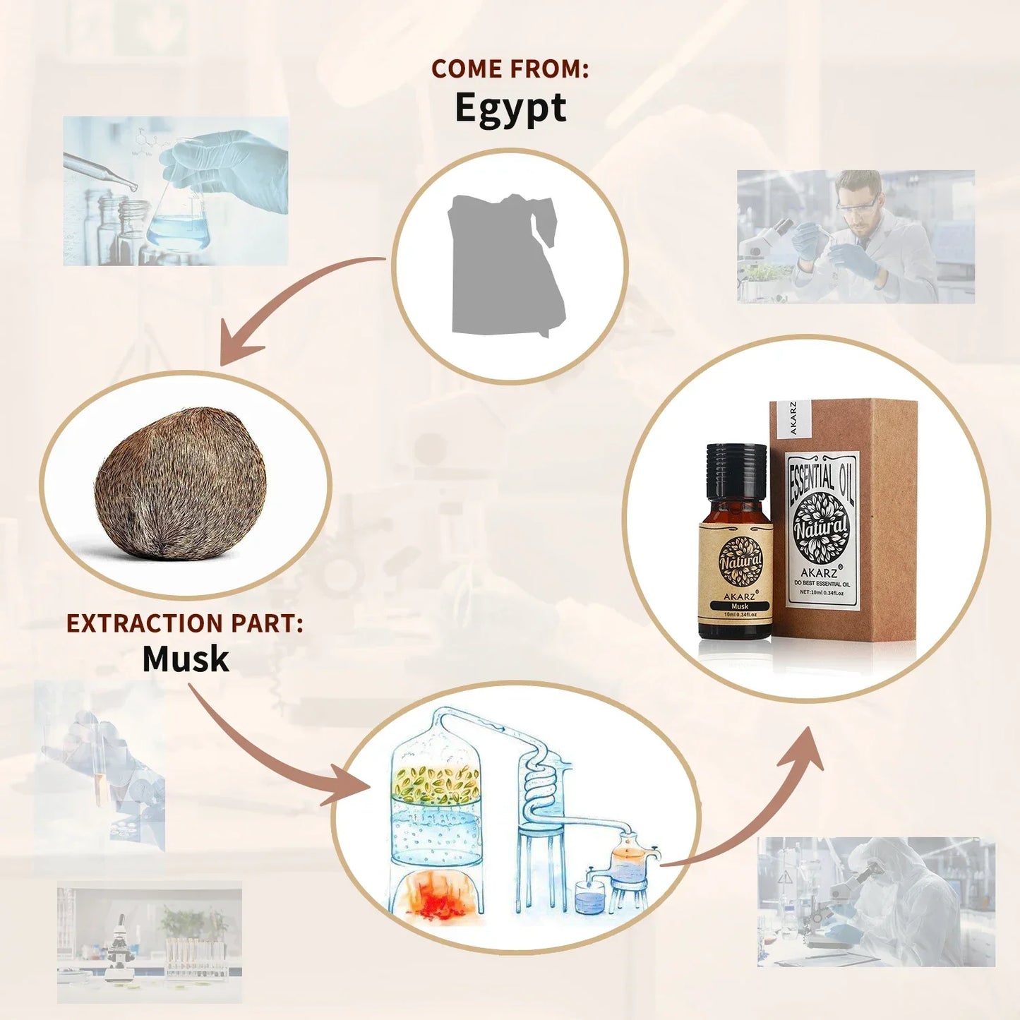زيت المسك العطري الطبيعي من عكارز، للعلاج بالروائح، يهدئ الأعصاب ويزن المزاج، للعناية بالجسم والوجه.
