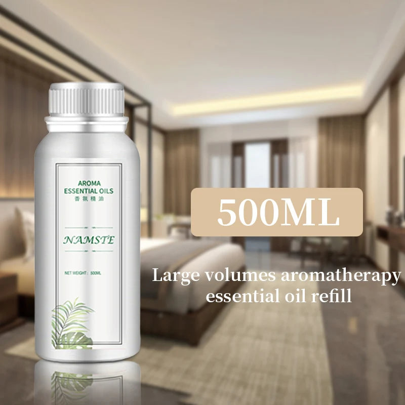 زيت عطري أساسي لتعطير الهواء بسعة 500 مل، مُصنّع برائحة من سلسلة فنادق، وهو مناسب للاستخدام في موزعات العلاج بالروائح و أجهزة تنقية الهواء.