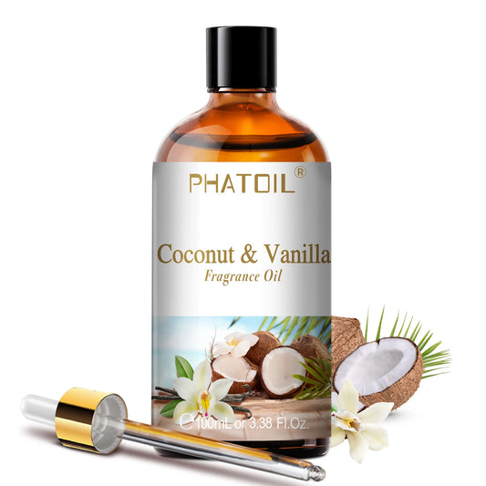 زيت عطري عطري للعلاج بالروائح بسعة 100 مل، بروائح جوز الهند والفانيليا، الفراولة، الكرز، و الليمون، متوفر بـ 1 / 2 / 3 قطع، مخصص