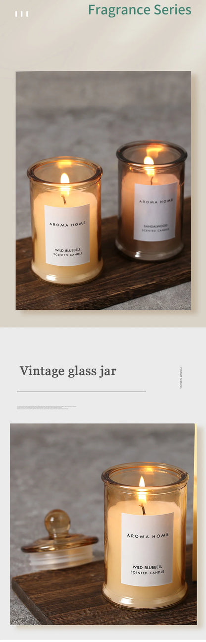 شمعة معطرة في وعاء زجاجي عتيق
